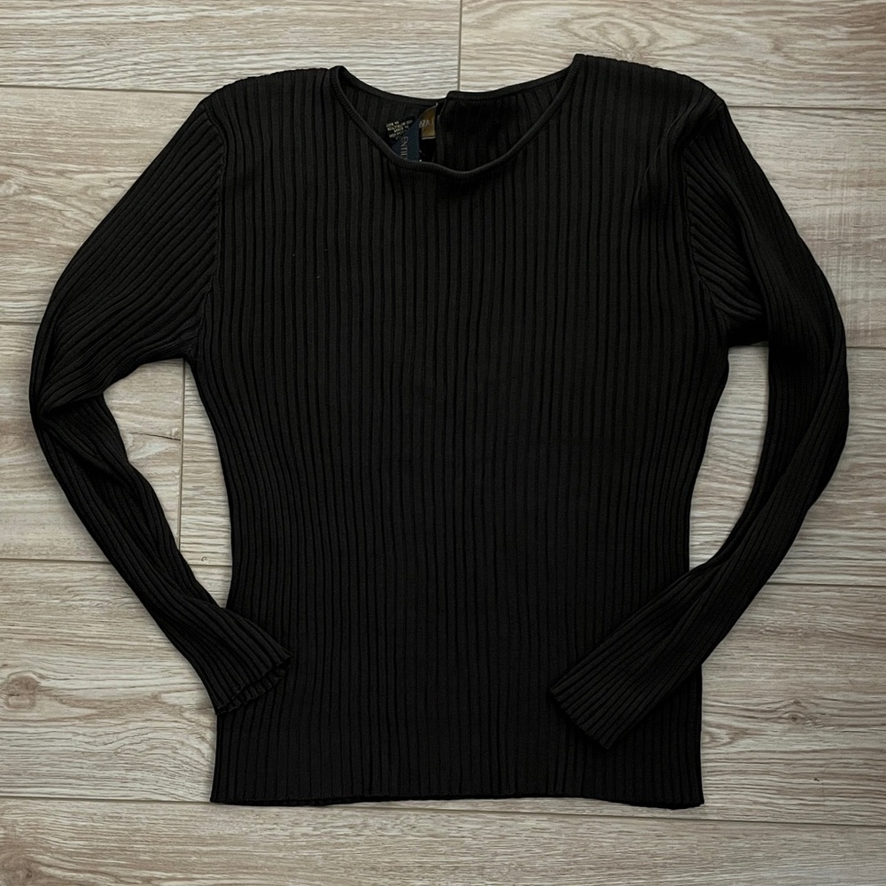 Classiques Entier Black Ribbed Long Sleeve Top